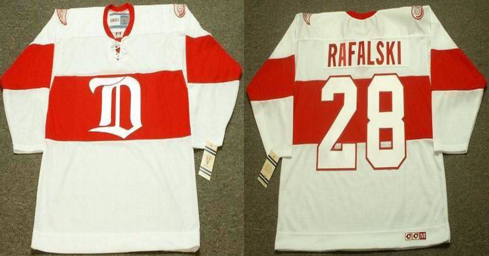 2019 Men Detroit Red Wings #28 Rafalski White CCM NHL jerseys->detroit red wings->NHL Jersey